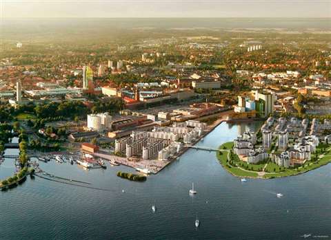 Artists impression of how Vasteras in Sweden, will look after work is completed 
