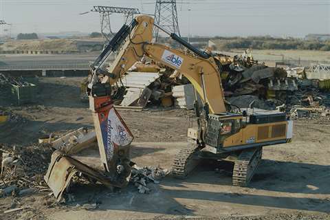 The Hyundai HX900 L excavator on site at ABLE UK