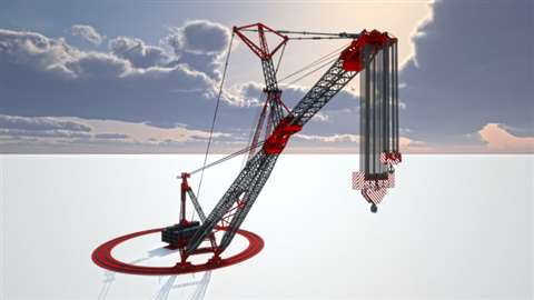 Drawing showing how the jib option for the ALE AL.SK 190 and Al.SK 350 cranes will look