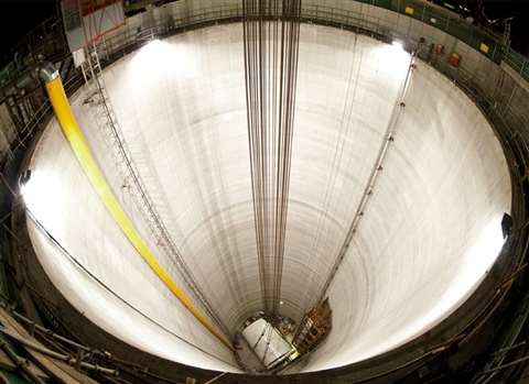 A tunnel boring machine in the Lee Tunnel - which will connect with the Thames Tideway Tunnel in Lon