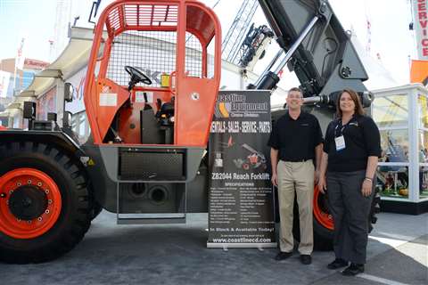 Brad Boehler, president of Skyjack, stands with Terisa McConnell, branch manager of Coastline Equipm