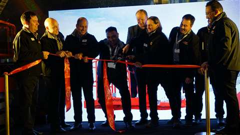 The Ahern Argentina team took to the stage to perform the official ribbon cutting