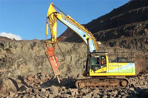 Miller UK's PowerLatch Quick Coupler attachment in action