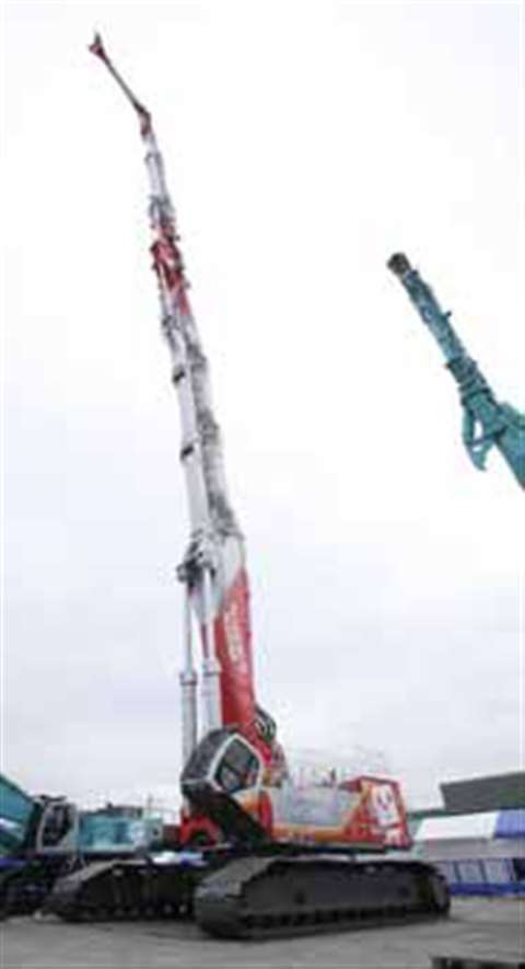 Kobelco's modified SK3500D is a former record holder for the highest reach demolition machine in the
