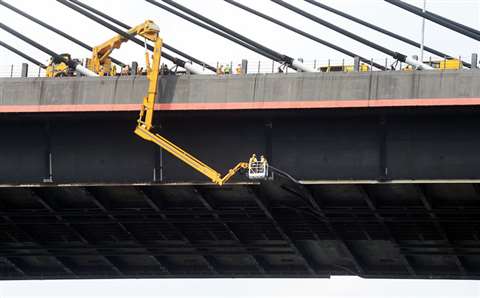Barin bridge inspection unit following the barge accident at the Kap Shui Mun Bri bridge.
