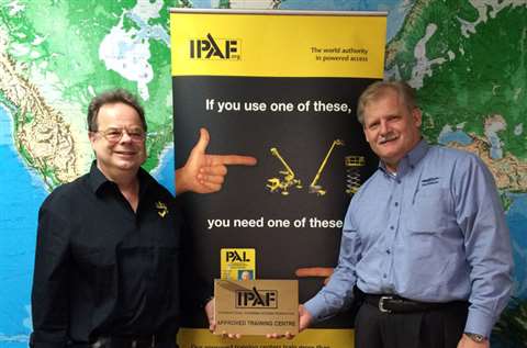 IPAF CEO and managing director Tim Whiteman (left), and Ebbe Christensen, president, ReachMaster. 
