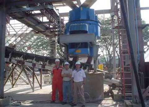 From the left: Sandvik's Rowan Dallimore, George