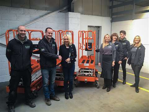 Linda Betts Hands Over the Snorkel S3010P's to Wayne Grainger and the Lincs Lifts Team