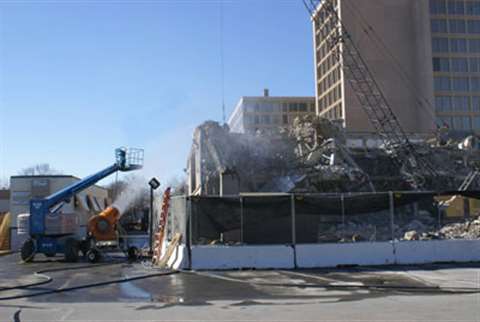 A DustBoss DB-60 provided Wrecking Corp of America with dust suppression on the challenging Watersid