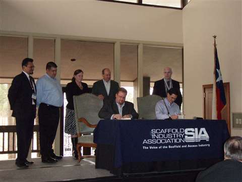 At the SIA's Committee Week meeting, local OSHA representatives and SIA leaders signed an agreement 