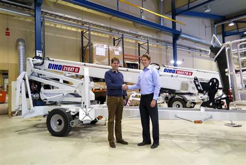 Jan Denks, Dinolift business development manager, with Petri Paavolainen, managing director Dinolift