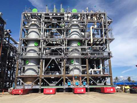 The modules weighed between 31 and 1,925 tonnes each