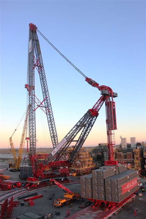 The ALE AL.SK350 crane fully rigged