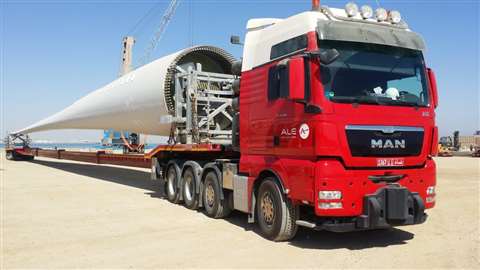ALE transporting components for Oman's first wind farm
