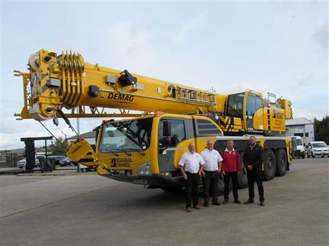 Left to right: Derek Hook, financial director, Road Rail Cranes; Stephan Williams and Ian Cross, joi