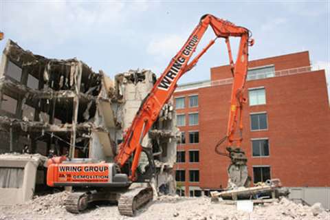 Wring used a Hitachi Zaxis 350 LC high reach during the demolition