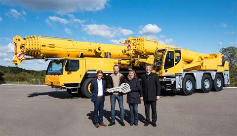 From left to right: Felix Mussotter (Liebherr-Werk Ehingen), Sebastián Alejo Fernández, Elida Mirta 
