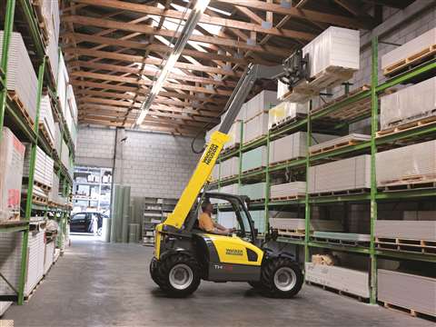 A Wacker Neuson TH 412 performs warehouse duties  