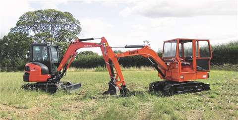 Two Kubotas side by side but 40 years apart