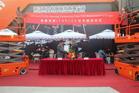 The Dingli and TüV Rheinland partnership was agreed at Bauma China. 