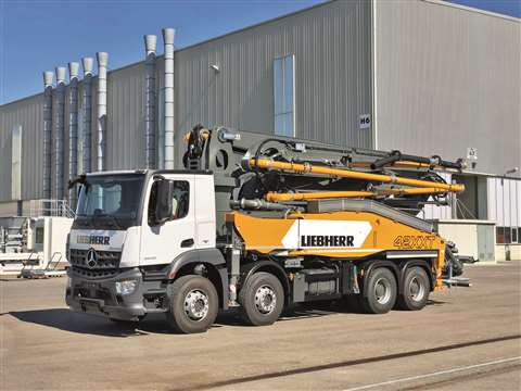 The new Liebherr 42 M5 XXT truck-mounted pump