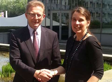 Eric Lepine, president of CECE, (left) and the association's new secretary general, Sigrid de Vries 