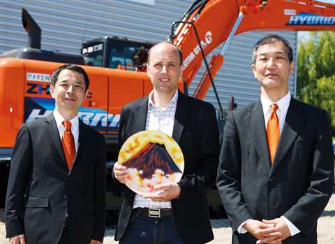 HCSF’s president Haruyuki Shimada (right) and HCME's general manager engineering Hiroyuki Kamata (le