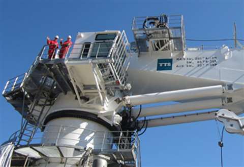 Shipboard crane from TTS Group in Norway