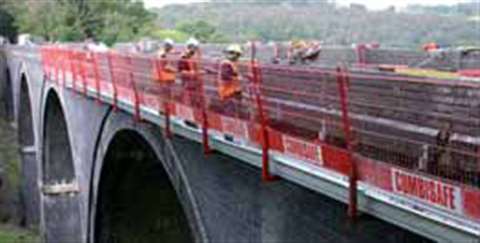Combisafe's new Hanging Platform system being used to repair the Magpie Viaduct in southwest England