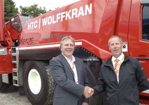 Dave Holder, HTC Wolffkran managing director, left, with Jerry Welford, area sales manager – Grove p