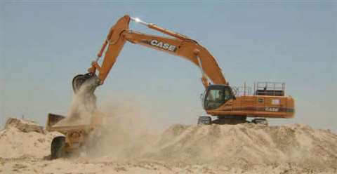 Main contractor Al-Naboodah-Laing is using an 80 tonne Case CX800 excavator to carry out earthworks 