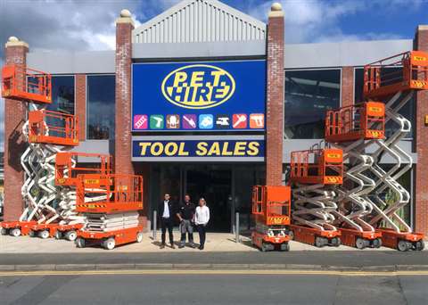 127943 p.e.t. hire take delivery of eleven snorkel electric scissor lifts