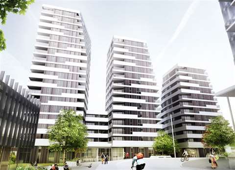 An artist's impression of the Lea Bridge Road project in East London