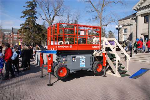 Skyjack donated a scissor lift for use during the Ontario Special Olympics recently.