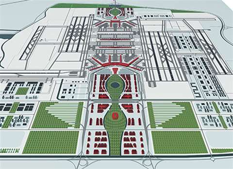 Artist's impression of the new Beijing Daxing International Airport.