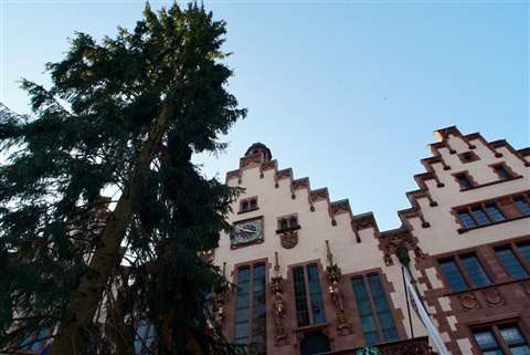 Eisele using its Tadano ATF 60G-3 to erect a Christmas tree in Frankfurt, Germany