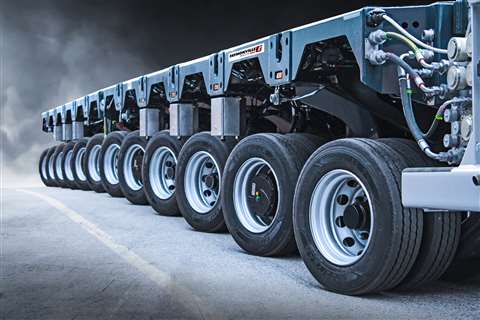 Faymonville adds electronic steering to twin-tyre self-propelled trailer range