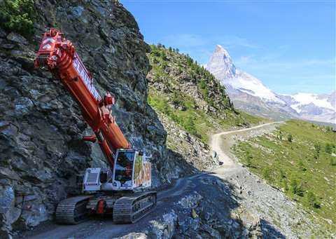 The descent requires complete concentration from the operator to navigate the narrow and stony paths