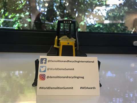 Photo of a business card with social media info on it