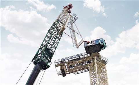 The crane is freestanding 83m and includes four different types of tower sections within the tower build