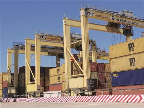 The Port of Valencia has retrofitted busbar to its Konecranes RTGs to fully electrify operation