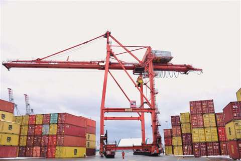 Port crane relocated across neighbouring properties