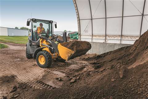 A John Deere compact wheeled loader