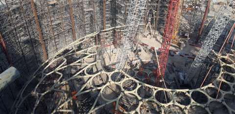 Sarens lifting the dome of the Expo 2020 Stadium in Dubai, UAE